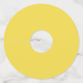 Yellow Crescent Moon Blue Night Sky Star Prom Gala Wijnglaslabel (Achterkant)