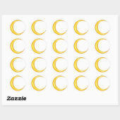 Yellow Crescent Moon Ronde Sticker (Vel)