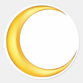 Yellow Crescent Moon Ronde Sticker (Voorkant)