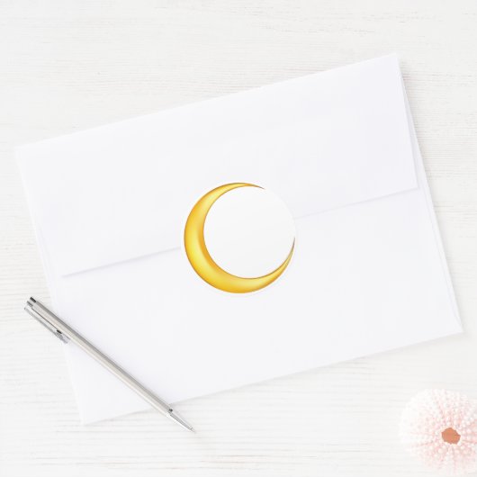 Yellow Crescent Moon Ronde Sticker (Envelop)
