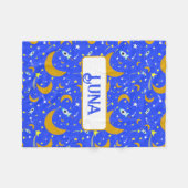 Yellow Crescent Moons schieten Star Space Raketten Fleece Deken (Voorkant (Horizontaal))