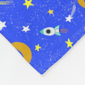 Yellow Crescent Moons schieten Star Space Raketten Fleece Deken (Hoek)
