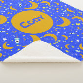 Yellow Crescent Moons schieten Star Space Raketten Sherpa Deken (3/4)