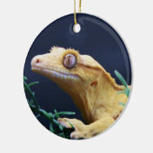 Yellow Crested Gecko Resting Keramisch Ornament (Links)