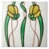 Yellow Crocus Wall Decor Art Nouveau Art Deco Tegeltje (Voorkant)