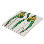 Yellow Crocus Wall Decor Art Nouveau Art Deco Tegeltje (Zijkant)