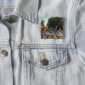 yellow crosswalk vierkante button 5,1 cm (In situ)