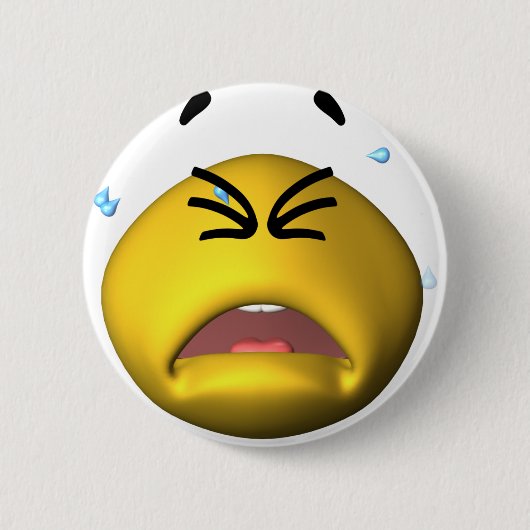 Yellow Crying Ronde Button 5,7 Cm (Voorkant)