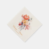 Yellow Cubes&Flowers: Personalized Wedding Napkins Servet (Hoek)