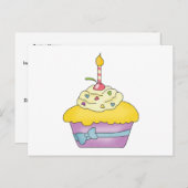 Yellow Cupcake Recipe Card Briefkaart (Voorkant / Achterkant)