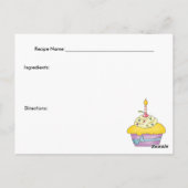 Yellow Cupcake Recipe Card Briefkaart (Achterkant)