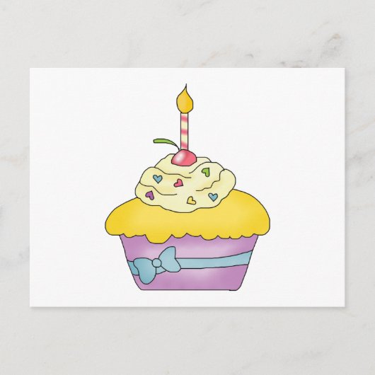 Yellow Cupcake Recipe Card Briefkaart (Voorkant)