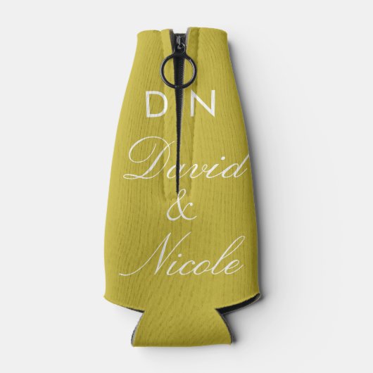 Yellow Custom Text Can Cooler Personalized Sleeve (Achterkant)