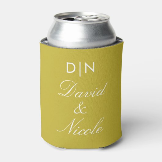 Yellow Custom Text Can Cooler Personalized Sleeve (Blikje Voorkant)