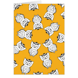 Yellow Cute Animal Pattern Cartoon Owl Pattern
