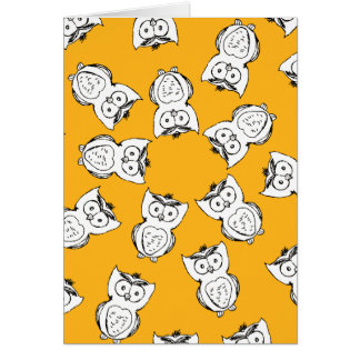 Yellow Cute Animal Pattern Cartoon Owl Pattern