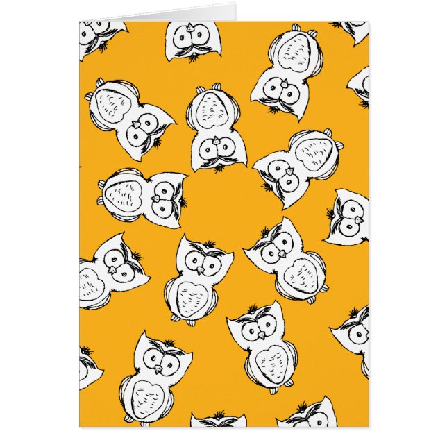Yellow Cute Animal Pattern Cartoon Owl Pattern (Voorkant)