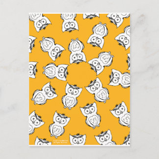 Yellow Cute Animal Pattern Cartoon Owl Pattern Briefkaart