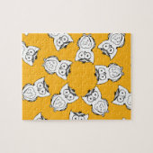 Yellow Cute Animal Pattern Cartoon Owl Pattern Legpuzzel (Horizontaal)