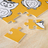 Yellow Cute Animal Pattern Cartoon Owl Pattern Legpuzzel (Zijkant)