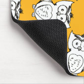 Yellow Cute Animal Pattern Cartoon Owl Pattern Muismat (Hoek)