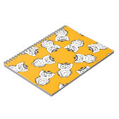 Yellow Cute Animal Pattern Cartoon Owl Pattern Notitieboek (Linkerzijde)