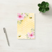 Yellow Cute bees roze tropische bloemkolen Post-it® Notes (Kantoor)