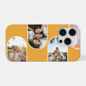 Yellow Cute Modern 3 Photo Layout Custom iPhone Hoesje (Achterkant horizontaal)