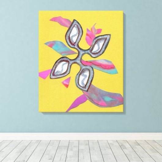 "Yellow Cutting Edge" Fine Art Canvas Print (Insitu (Houten vloer))