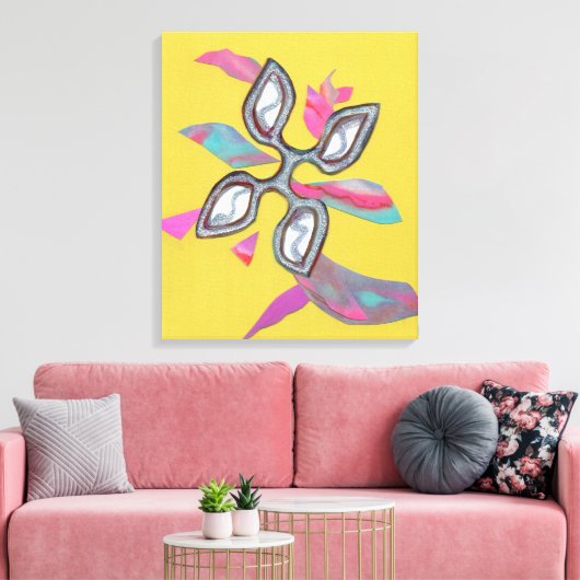 "Yellow Cutting Edge" Fine Art Canvas Print (Insitu (Woonkamer))