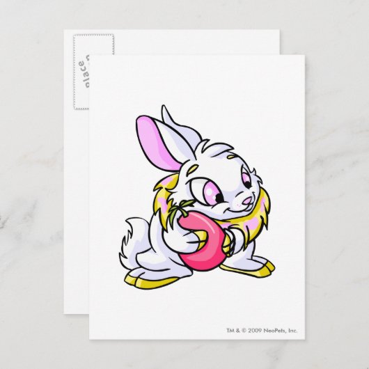 Yellow Cybunny knug Negg Briefkaart (Voorkant / Achterkant)