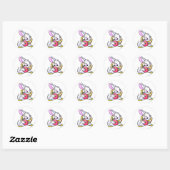 Yellow Cybunny knug Negg Ronde Sticker (Vel)