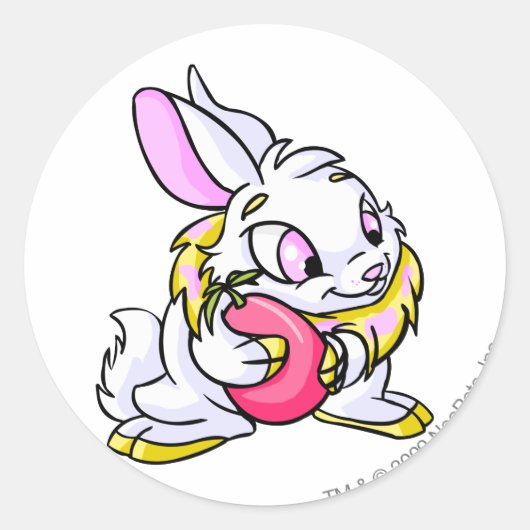 Yellow Cybunny knug Negg Ronde Sticker (Voorkant)