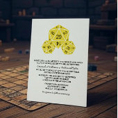 Yellow D20 Dice Wedding Invite Kaart