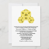 Yellow D20 Dice Wedding Invite Kaart (Voorkant)