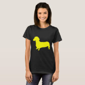Yellow Dachshund Silhouette T-shirt (Voorkant volledig)