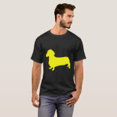 Yellow Dachshund Silhouette T-shirt (Voorkant volledig)