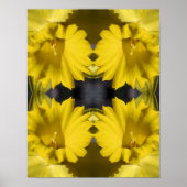 Yellow Daffodil Centre Abstract Poster (Voorkant)