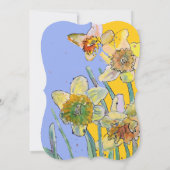 Yellow Daffodil Floral 40th Birthday Invitation Kaart (Achterkant)