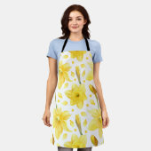 Yellow Daffodil Floral Spring Garden Pattern Schort (Gedragen)