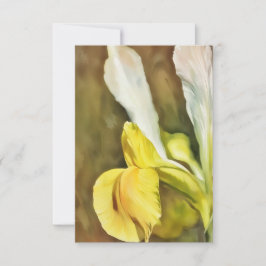 Yellow Daffodil Flower Art Flat Note Kaart