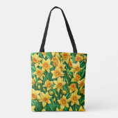 Yellow Daffodil Flower Canvas tas (Achterkant)
