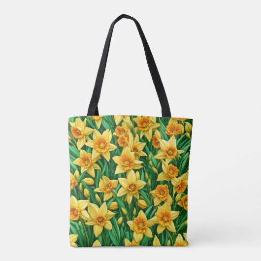 Yellow Daffodil Flower Canvas tas (Achterkant)
