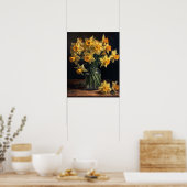 Yellow Daffodil Flowers Art Print Poster (Keuken)