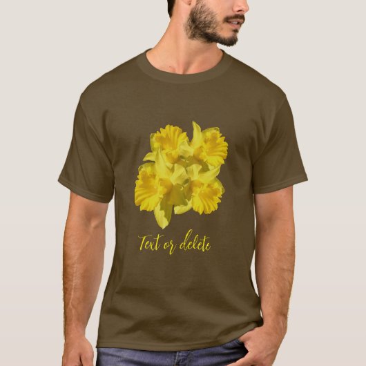 Yellow Daffodil Flowers Bouquet gepersonaliseerd T-shirt (Voorkant)