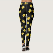 Yellow daffodil flowers seamless floral pattern leggings (Achterkant)