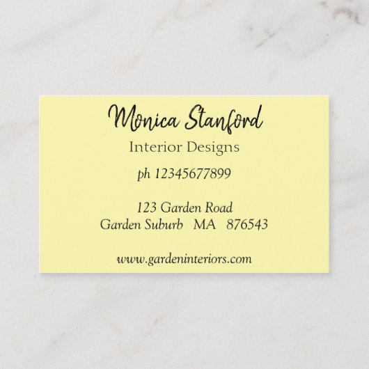 Yellow Daffodil Flowers Waterverf Visitekaartje (Achterkant)