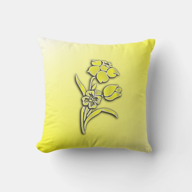 Yellow Daffodil Kussen (Voorkant)