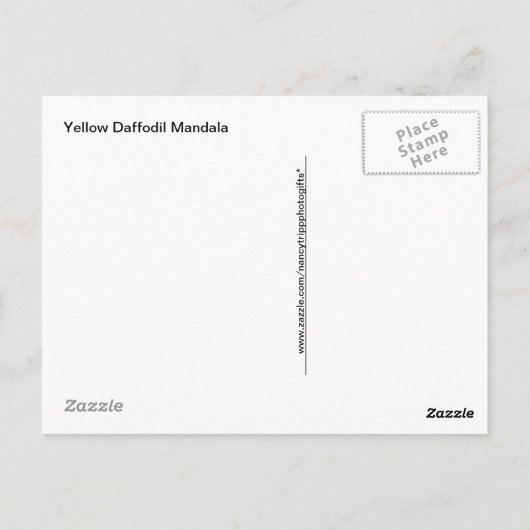 Yellow Daffodil Mandala Pattern Briefkaart (Achterkant)
