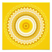 Yellow Daffodil Mandala Pattern Foto Afdruk (Voorkant)